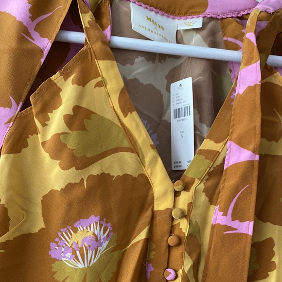 Anthropologie Maeve Tie-Neck Silk Blouse - Picture 11 of 14